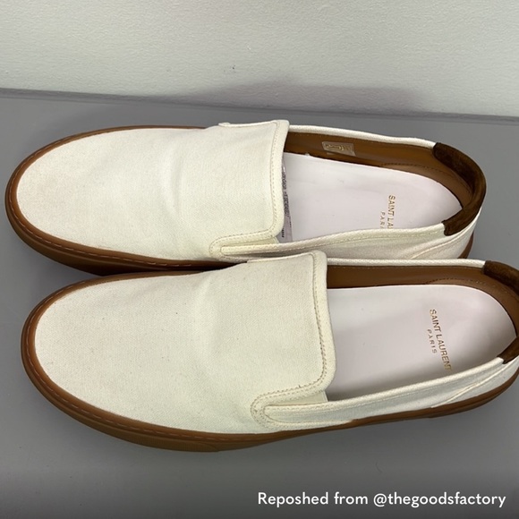 NWOT Saint Laurent Venice Canvas Slip Ons - Picture 3 of 9